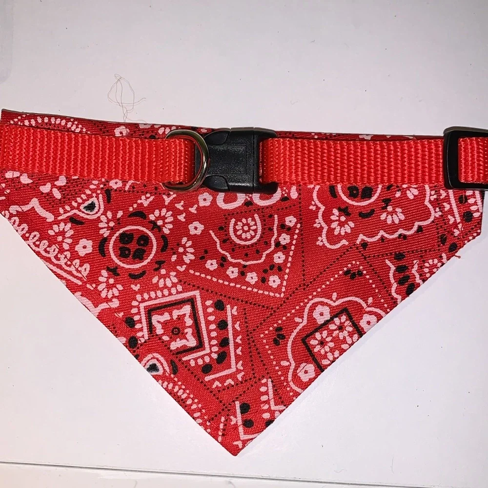Red bandana dog or cat collar